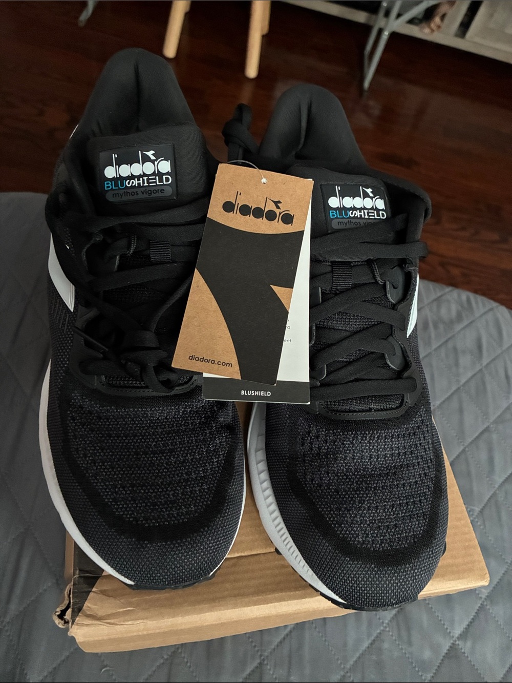 Diadora Black and White Athletic Training Shoes